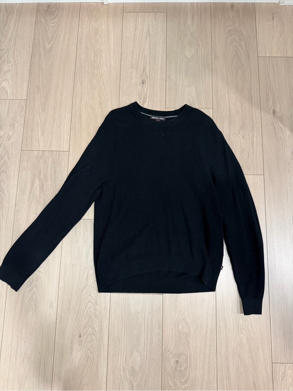 Michael Kors Men’s Black Crew Neck Rib Sweater